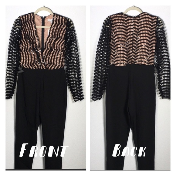 RARE LONDON/NASTY GAL Black Jumpsuit Size Medium - Picture 1 of 5